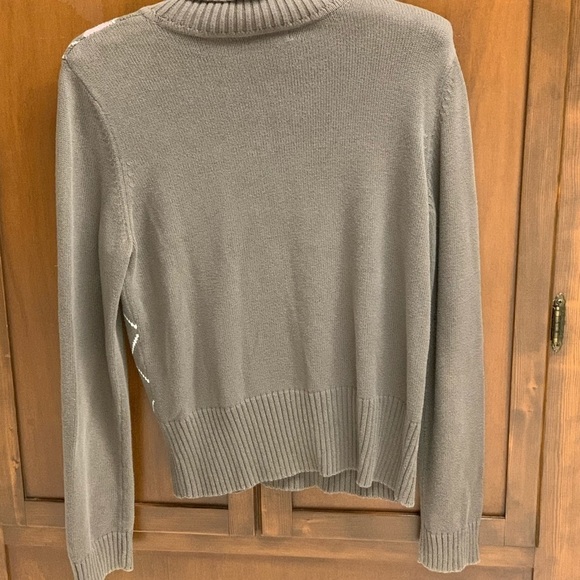 Liz& Co argyle large  diamond pattern acrylic knit turtleneck sweater - Picture 3 of 5